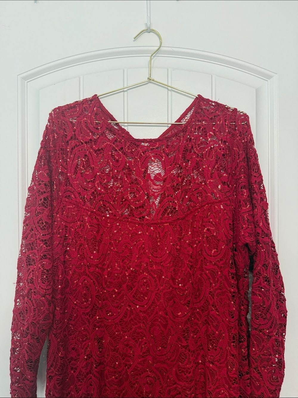 Blu Sage Plus Size 16w red sequin elegant maxi dress special occasion - Picture 2 of 5